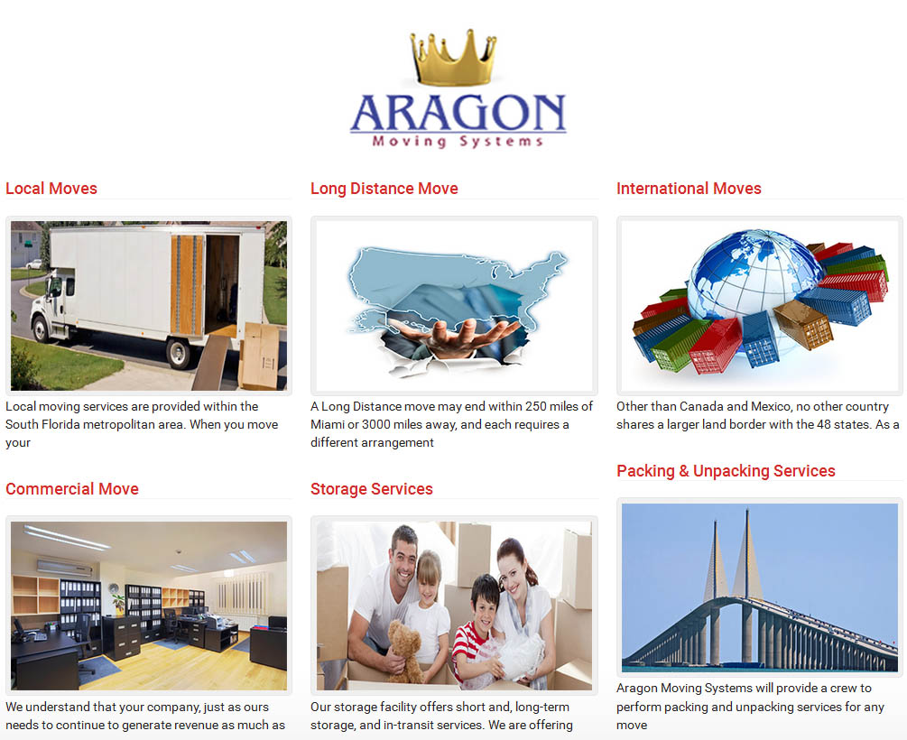 Aragon Movers - ServicesBanner
